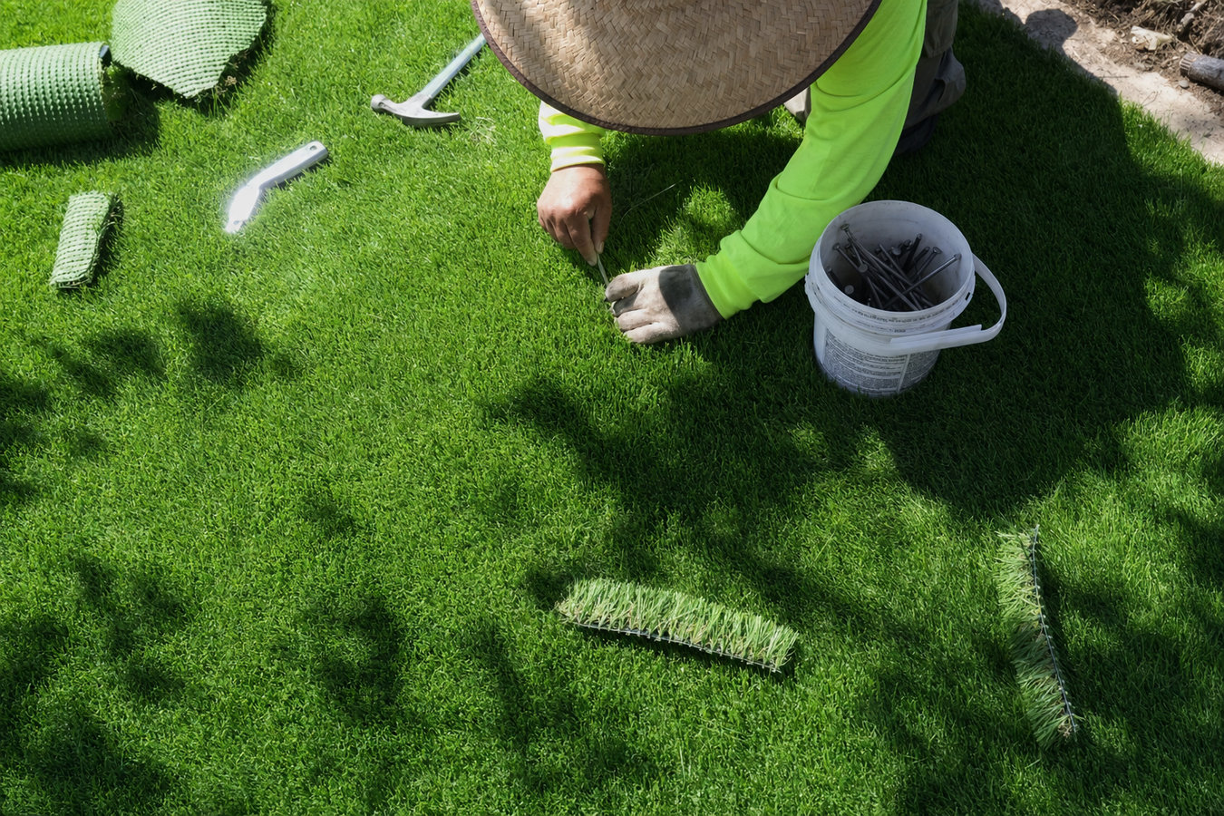 Artificial turf installation in Nacogdoches, TX